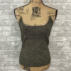 Spenser Evening Black & Gold Stretch Sweater Cami